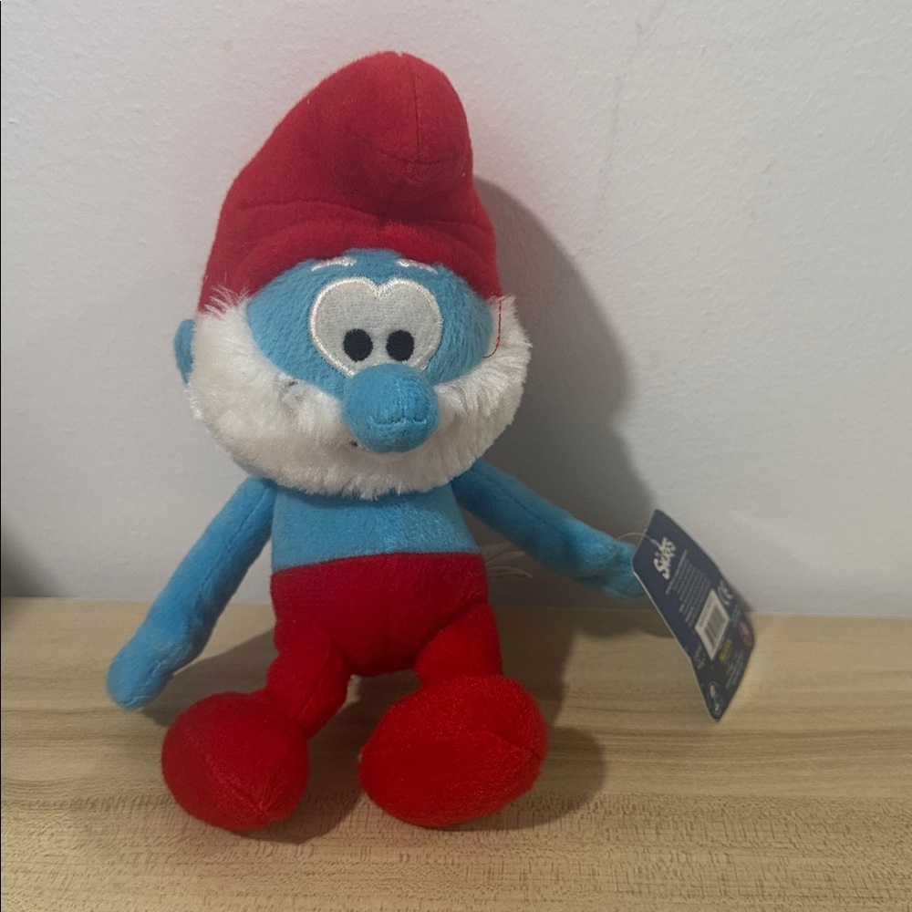 2013 The Smurfs Papa Blue White Red Hat Grandpa Plush